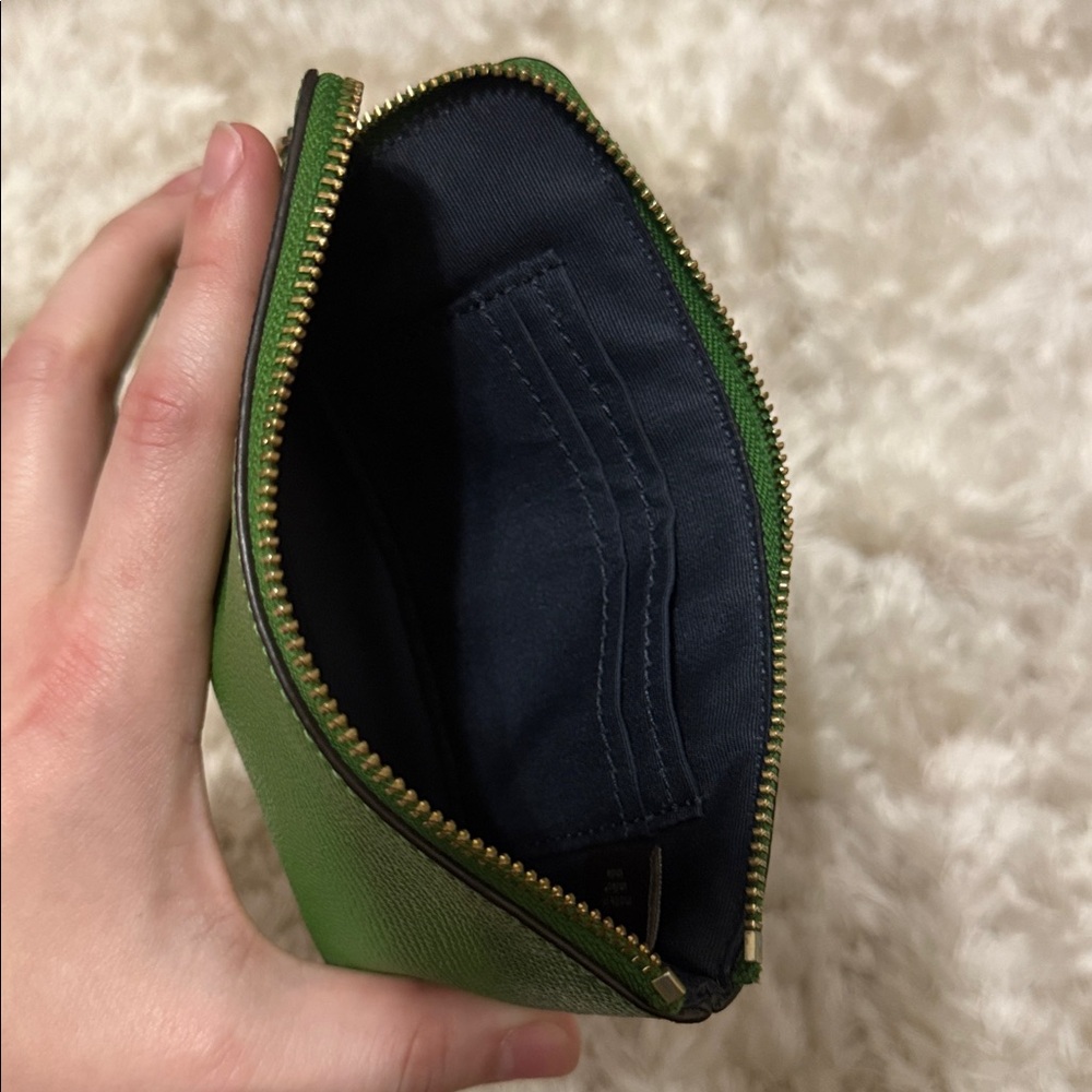 Coach Vibrant Green Leather Wristlet - Picture 4 of 7